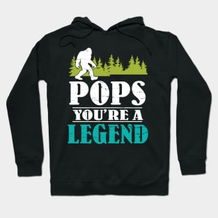 Pops Bigfoot You're A Legend Happy Father Parent Summer Independence Summer Day Vintage Retro Hoodie